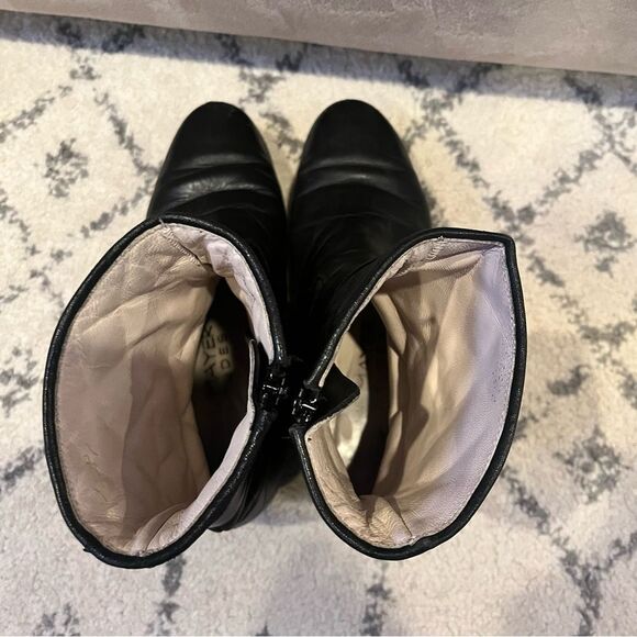 Paul Mayer Attitudes Black Quilted Leather Side Zip Buckle Boots Size 6.5 - Picture 7 of 9